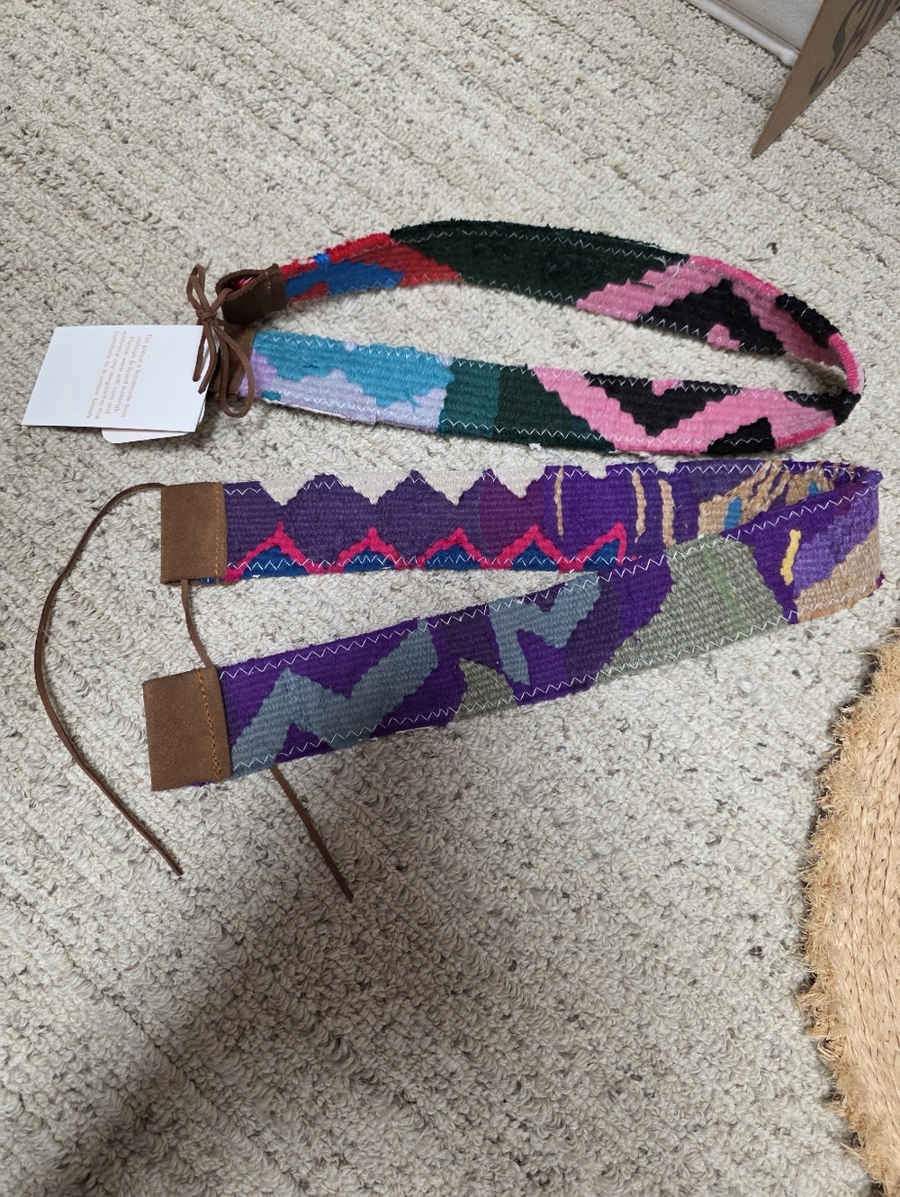 Natural Raffia Orijinal Hat with Multicolor Band and 2 Interchangeable Bands - Picture 6 of 6